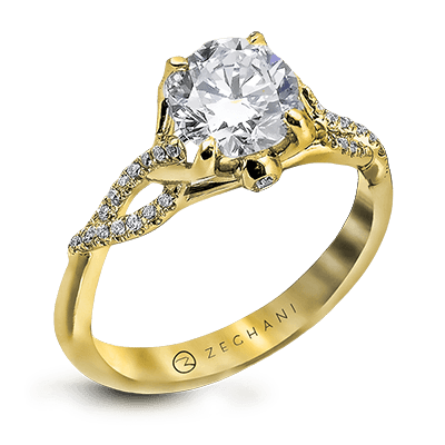 ZR583 Engagement Ring in 14k Gold with Diamonds