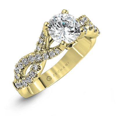 ZR670 Engagement Ring in 14k Gold with Diamonds