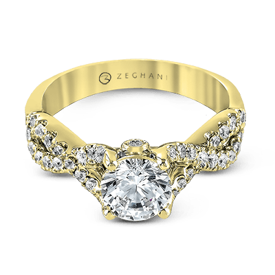 ZR670 Engagement Ring in 14k Gold with Diamonds - Image 2