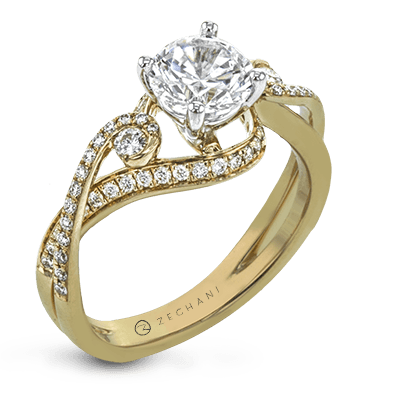 ZR880 Engagement Ring in 14k Gold with Diamonds