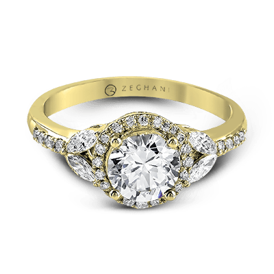 ZR909 Engagement Ring in 14k Gold with Diamonds - Image 2