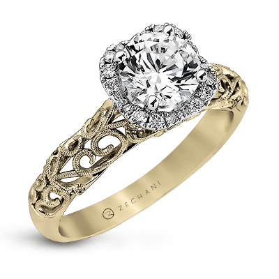 ZR914 Engagement Ring in 14k Gold with Diamonds