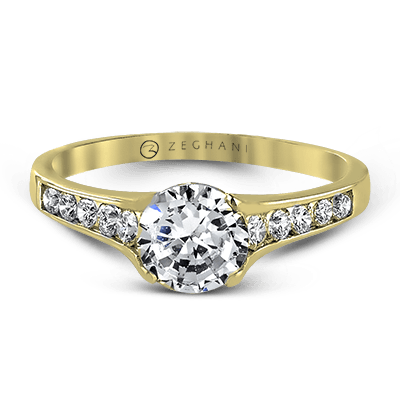 ZR969 Engagement Ring in 14k Gold with Diamonds - Image 2