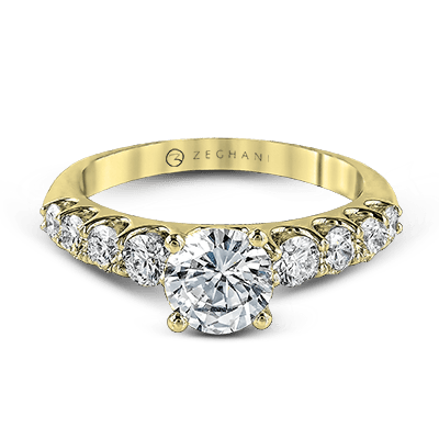 ZR984 Engagement Ring in 14k Gold with Diamonds - Image 2